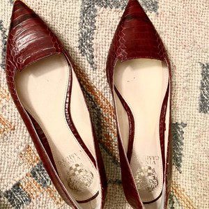 Vince Camuto Red Embossed Leather Flats - 7.5